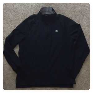 Men's Lacoste black quarter zip fleece size medium